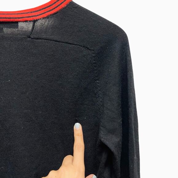 Maje Striped-trim Wool‎ Cardigan In Black Women’s Size 1 (Small) - Picture 8 of 10